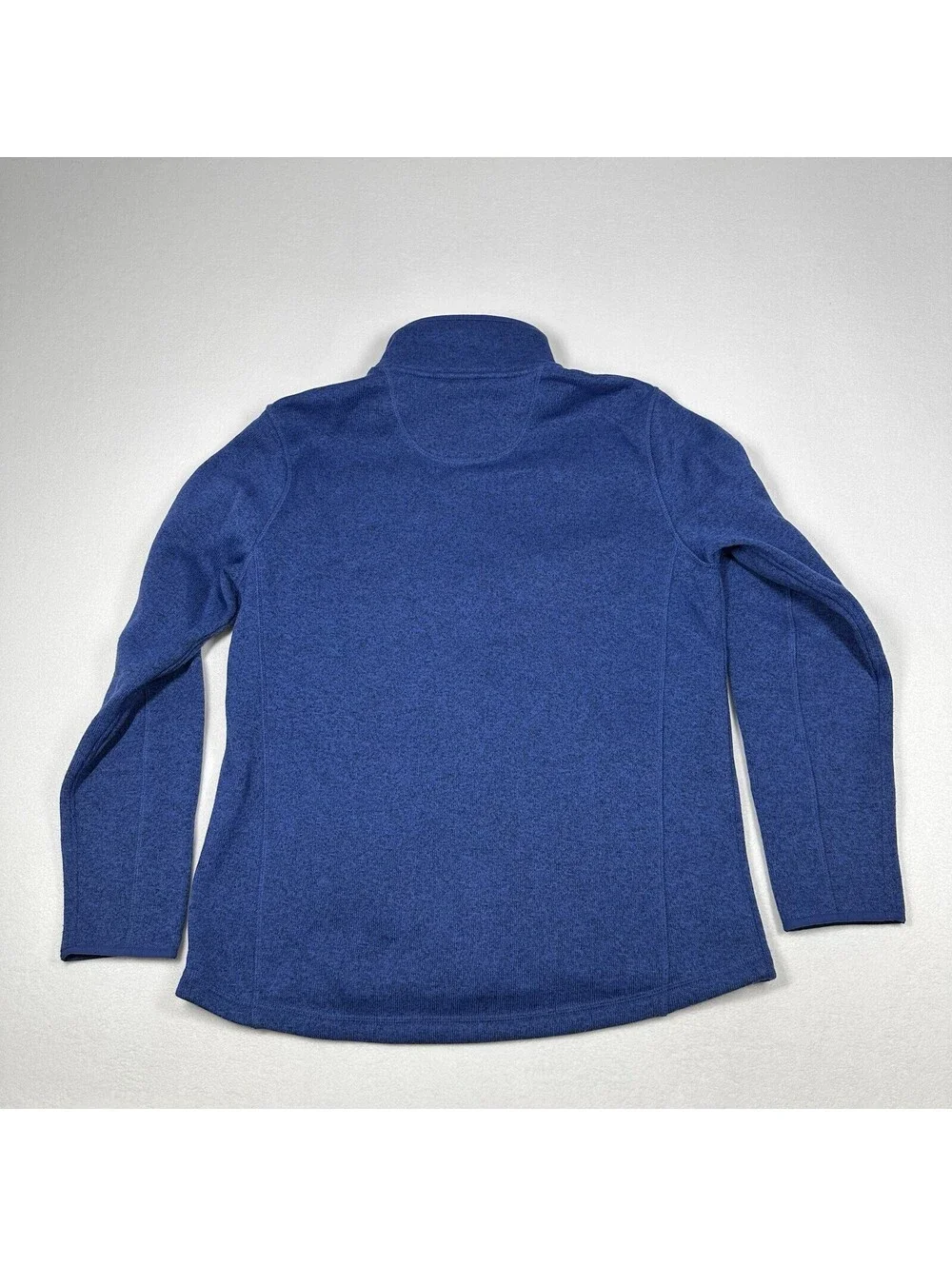 LL Bean Fleece Sweater Blue Full Zip Long Sleeve Slightly Fitted Mens Size LT
